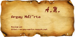 Argay Márta névjegykártya