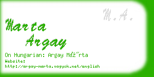 marta argay business card